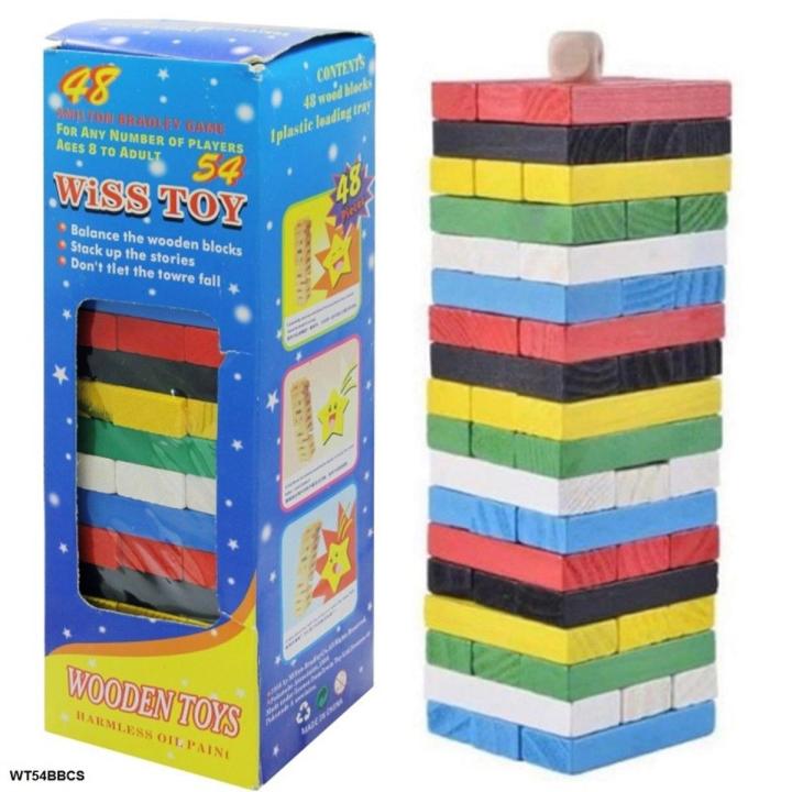 Wooden Mini Jenga Multicolour - 8 Inches Size