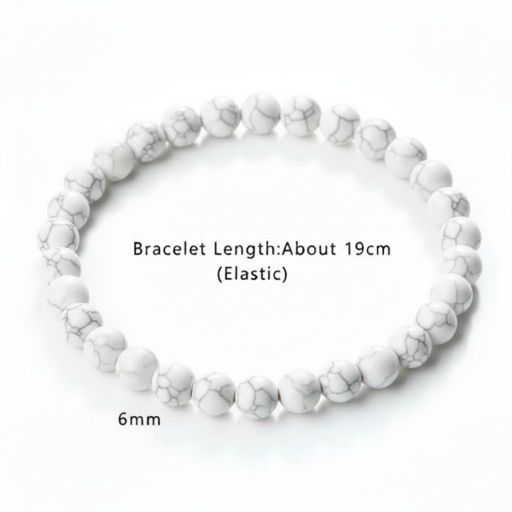 Premium Marble Bead Bracelet for Men & Women – Handmade Stone Jewelry ...