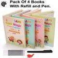 SP Dealz pack of 4 Magic book Practice Copybook for Kids, Reusable - Number & Letter Tracing Books, Drawing & Math Practice Books - Print Handwriting Workbook (4 Book + 5 Refill) Ages 3-6. 