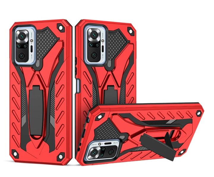 Xiaomi Redmi Note 10 Slim Armor Back Cover TPU with Integrated Kickstand Hybrid Protection