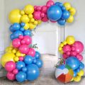Party Supplies Hot Pink Balloon Arch Kit Yellow Dark Blue Beach Theme Summer Balloons Kit Girls. 