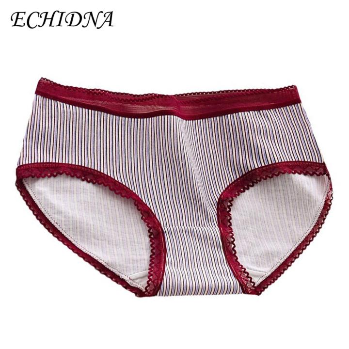 ECHIDNA Lace Schoolgirl Panties Japanese Style Lace Edge Soft Breathable Lady Briefs Mid Waist Anti-septic Underpants for Daily Sports Buyers' Favorite Japanese Style Underwear