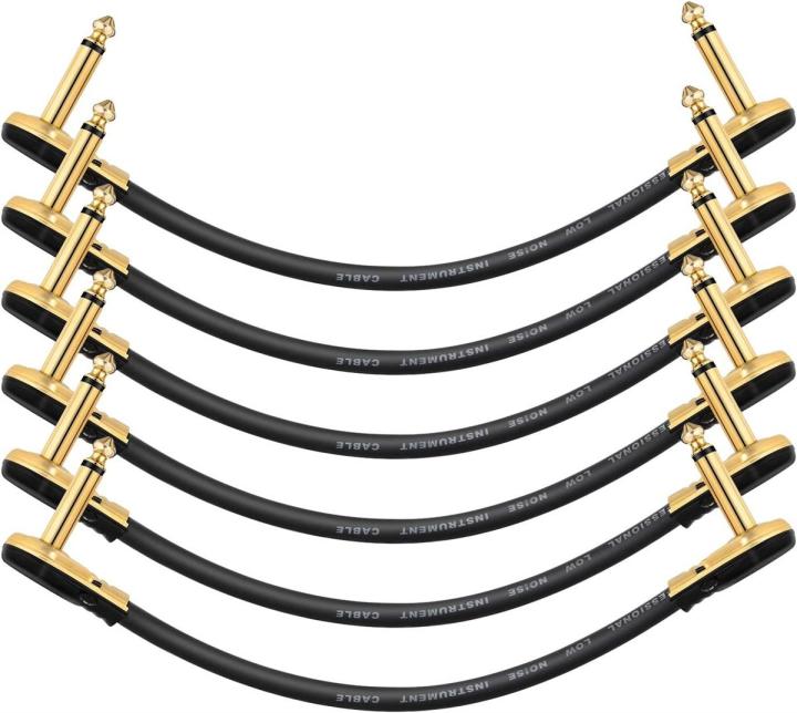 Donner Guitar Patch Cables Right Angle, 6 Inch 1/4 Instrument Cables ...