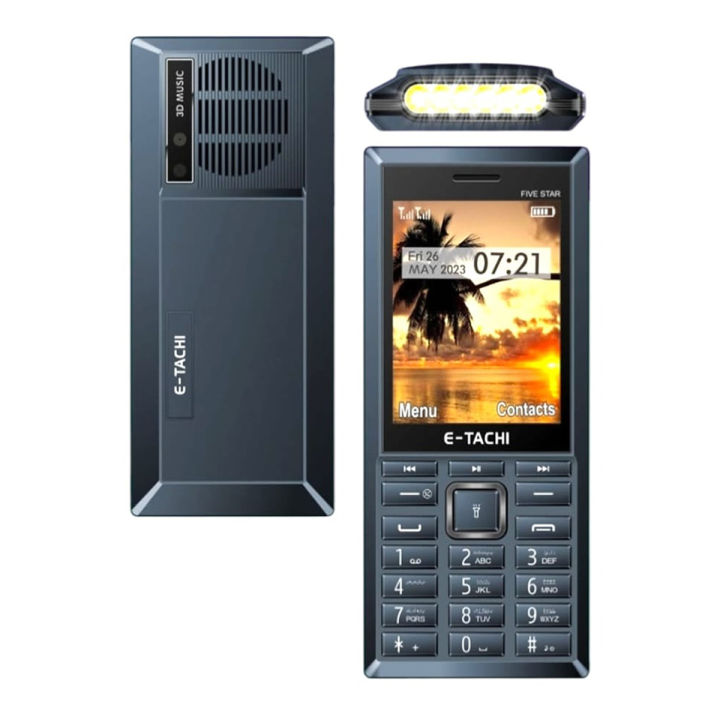 Etachi Five Star - 2.8 Inch Display - 3500mAH Battery - Dual Sim - PTA Approved - Auto call recording - Wireless FM Radio - Rejected unkown callers - PCBA MTK Processor - Audio & Video Player - Torch Light - Powerful Speaker - 1 Year brand warranty