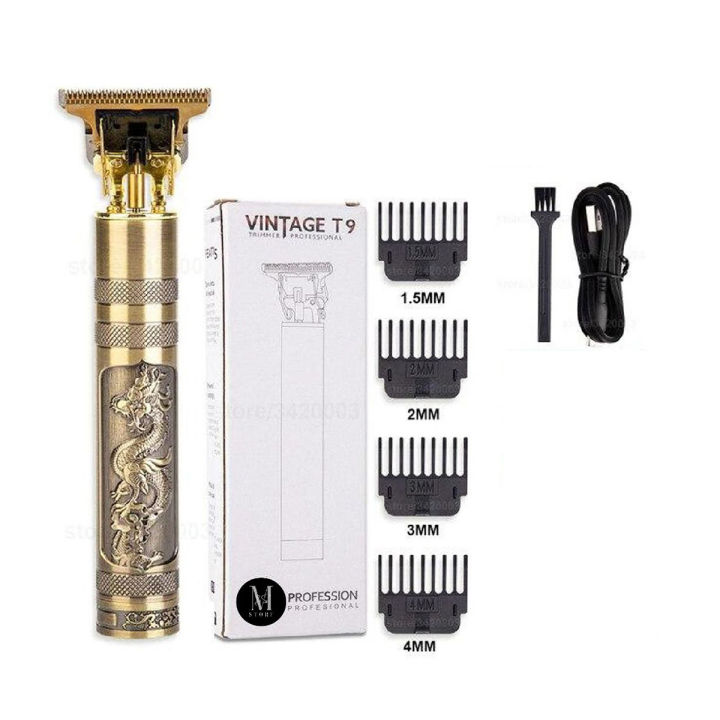 PROFESSIONAL%20VINTAGE%20t9%20DRAGON%20STYLE%20TRIMMER%20FOR%20MEN,%20Usb%20Rechargeable%20Outline%20Edger%20Beard%20Trimmer,%20GROOMING%20KIT%20FOR%20MEN%20-%20Image%204