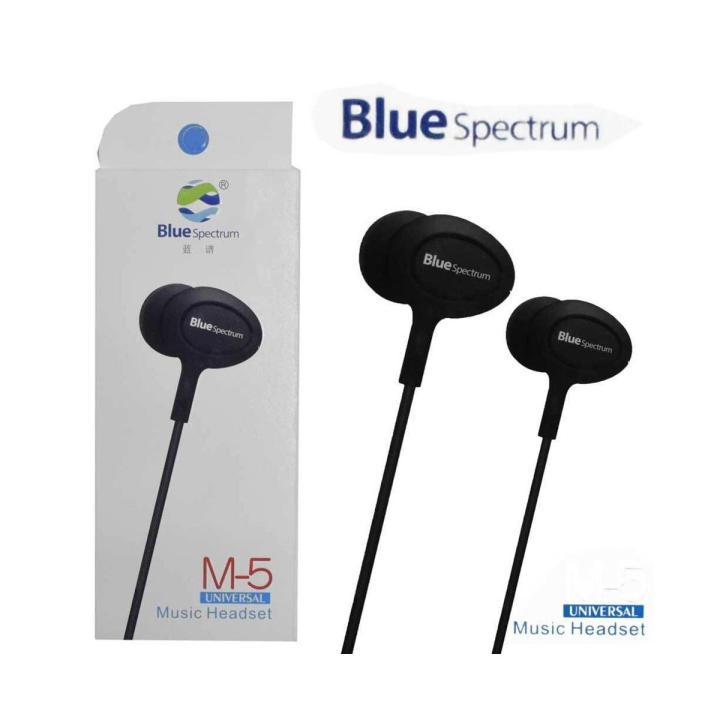 Blue Spectrum M5 Wired Handsfree Original 3.5mm High Quality Headset High Quality Handfree With Built in Mic Headphones Earphones Compatible for all iOS Devices