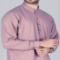 Wash&Wear Gents Kameez Shalwar Suit For Men Unstitched Light Purple Color. 