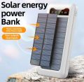 10000mAh Solar Power Bank Fast Charger - Universal Portable External Battery Pack With 4 Built-In Cables & LED Flashlight for All Phones. 
