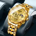Bimpon's new series of multifunctional quartz watches versatile trend watches six-hand chronograph casual men's tungsten steel color. 