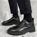 LAMALILI Business Leather Shoes For Men British Black Lace-up Shoes Casual Formal Leather Shoes. 