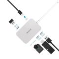 dodocool (DC49) 6-in-1 USB-C Hub with Type-C Power Delivery 3 SuperSpeed USB 3.0 Ports and SD/TF Card Reader for MacBook/MacBook Pro/Google Chromebook Pixel and More Silver. 