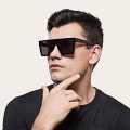 New Arrival Guru Square Fashion Sunglasses For Men Full Black and Brown / Glasses for Mens. 