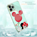 Hontinga for Realme 3 Back Cover（Free Lanyard）Luxury 6D Plating Cartoon Balloon Mouse Side Pattern Case Soft Silicone Square Phone Cases. 