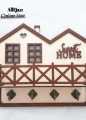 Wooden House shape Wall Mounted keychains and Mobile holder | Hanging our keys|. 