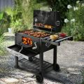 BBQ Grill Charcoal Smoker Barbecue Grill with Side Shelf and Hook For Outdoor Backyard Cooking. 
