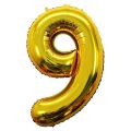Golden Extra Large Digit 9 (Nine)  - 32 Inches Giant Foil Number. 