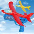 Air Battle AirPlane Glider Eva Soft Aircraft Flying Outdoor Toy 2 in 1 Hand Throw Lighting Up Flying Glider Plane Toys Foam Airplane learning LED Flash Game Toys For Children / Launcher Toys Light Foam Flying Plane, Large Throwing Toy, Model Airplane Toys. 