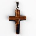 1.6inches Tiger eye Natural grey Malachite Cross Pendants Pendulum Chakra healing Reiki Stone For Neck Jewelry Free pouch. 