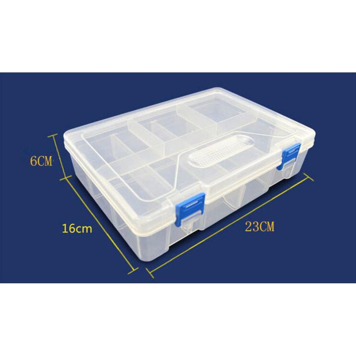 F240 Double Layer Component BF-240 Double Layer 8 Partitions Transparent Plastic Storage Box Craft Box Components Box Jewelry Boxox Parts Box Storage Box Tool Box F-240 Electronic Component Box
