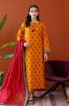 Orient Unstitched 3 Piece Printed Cambric Shirt , Cambric Pant And Lawn Dupatta For Woman and Girls - Colour: Yellow -Design code: OTL-23-329/U YELLOW - Collection: Orient Winter Vol. I 2023. 