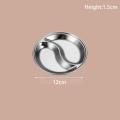 Stainless Steel Stainless Steel Circular Partition Plate  Multigrid Multi Color Korean Barbecue Dipping Plate Thickened Golden Sauce Plate for Barbecue Parties Buffets Restaurants Home Cooking Snack. 