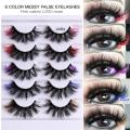 8D Makeup Lashes Volume Thick Fake Eyelashes Cosplay False Eyelashes Colored Lashes Fluffy Mink Lashes Lashes with Color. 