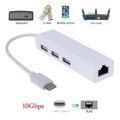 USB Type C To USB RJ45 Ethernet Lan Adapter Hub Cable For MacBook PC. 