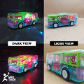 Transparent Gear Structure Bus Toy With Lights And Sweet Music - Battery Operated Gear Light Bus Toy For Kids. 