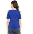 Pure Poly-Cotton Half Sleeves Ladies Cold shoulder off shoulder cut shoulder stylish tshirts t shirts tops shirts for women girls womens for summer latest design. 