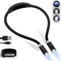 Rechargeable LED Night Light Flexible Reading Lamp, Hands Free Hug Light, 3000K- 6500K Neck Book Light, 4 LED Beads, 3 Lighting Modes, USB Cable Included. 