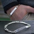 silver coustamiz bracelet for boys and man. 