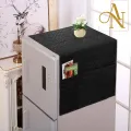 Fridge Covers Quilted Cotton 100% Waterproof ,Dust Proof Top Cover with 6 Pocket. 