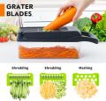 16 in 1 Multifunctional Vegetable Chopper, Pro Onion Chopper, Kitchen Vegatble Slicer Chopper, Veggie Chopper With 8 Blades, Carrot Chopper With Cintainer. 
