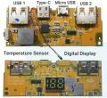 5 different Power Bank Module/Circuit fast charging (Temperature sensor, display indication). 