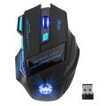 ZELOTES F14 2.4GHz Wireless USB Optical Mouse 2400DPI 7 Buttons Mice LED Adjustable Ergonomic Gaming Mouse for PC Computer. 