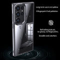 Lenuo for Samsung Galaxy S23 Ultra Case 4-corner Shockproof Protection Silicon Bumper + PC Frosted Semi Transparent Phone Back Cover. 