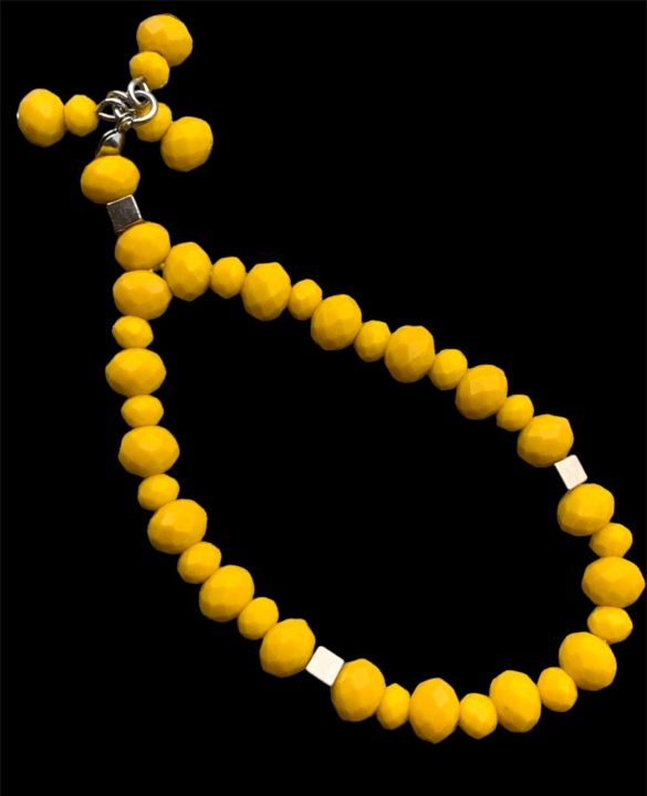 Hand-Made%20Elastic%20Bracelate%20Yellow%20Color%20Beads%20Tasbih%2033Beads%208mm/6mm%20Tasbeeh/Bracelate,%20Crysta%20Beads%20Tasbih.%20-%20Image%202