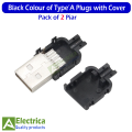 Micro USB 5PIN Welding Type & 4Pin Type-A USB 2.0 Male Socket Solder Type For Data Cable Connection by electrica. 