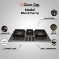 Mega Madness Combo Deal 3 Glam Gas Range Hood Windy12 & Built-in Hob Black Berry. 