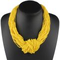 Claire Jin Small Beads Knot Necklaces Women Bohemian Jewelry Fashion Multi Layer Vintage Handmade Choker, 26 colors. 