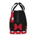 Cartoon Minnie Portable Lunch Boxes Waterproof Animated Polkadots Thermal Cooler Food Insulated Lunch Bag Kids School Children. 