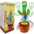 Dancing Cactus Talking Toy, Cactus Plush Toy, Wriggle & Singing Recording Repeat What You Say Funny Education Toys for Babies Children Playing(Cactus Toy). 