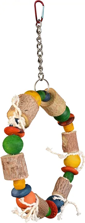 Bird%20Parrot%20Ring%20Wooden%20Toy%20with%20one%20more%20Hanging%20Toy,%20Leather%20Strips%20Natural%20Wooden%20Perch%20Toy,%20Multicolor%20Plastic%20Beads%20and%20Leather%20Slices,%20Rope%20and%20Multicolor%20Wooden%20Beads%20with%20beautiful%20bell%20Chewing%20Toy%20Best%20for%20Large%20and%20Medium%20Parrots%20and%20Birds%20-%20Image%204