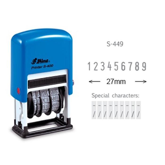 Shiny Self Inking Number Stamp 3 mm 9 Digit S-449