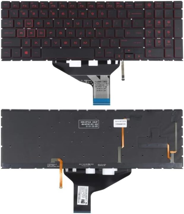 Computer Replacement Keyboards for HP OMEN 15-DC 15-DH 15T-DC 17-CB US Version Keyboard with Red Backlight