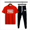 Black pubg 2 pc Tshirt+trouser gymwear summer tracksuit for men & boys. 