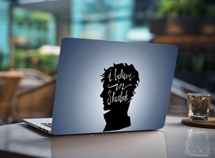 i belive in sherlock Laptop Back Vinyl Skin Sticker 13 13.3 14.6 15 15.4 15.6 Inches Laptop Skin Stickers