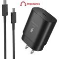 Original 25W Super Fast Charger PD Quick Charging | Super Fast Charger with Dual Type C Cable | Compatible 25W Samsung Charger | 25W PD Travel Adapter with Type C to Type C Cable | 25W PD Super Fast Charging Adapter Compatible for Samsung Galaxy Devices. 