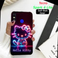 Tecno Spark 4 Lite Back Cover - Hello Kitty Neon Style Mobile Back Cover Pouch - Airbag Case Anti Shockproof Phone Case. 