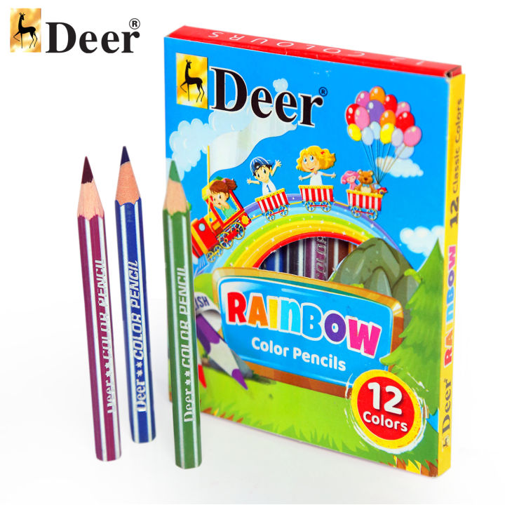 Deer Colour Pencils, 12 Colours half